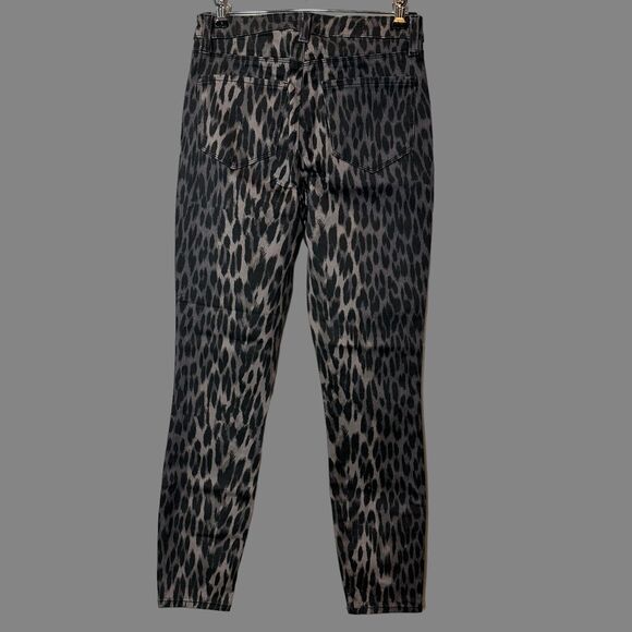 L'Agence Marguerite Leopard Print Ankle Midrise Cropped Pants Women's 26 NWOT - Picture 4 of 11